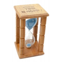 Часы песочные в бамбуке 'Time is Money' голубой (20 мин)(16,5х10х10 см)