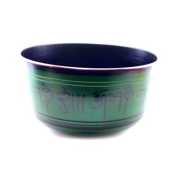 Чаша поющая темно зеленая (d-21 см h-11 см)