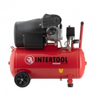 Компрессор 50л, 3HP, 2.23кВт, 220В, 8атм, 354л/мин, 2-х цилиндровый Intertool PT-0004