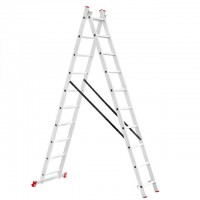 Лестница алюминиевая 2-х секционная универсальная раскладная 2x10 ступ. 4,81 м INTERTOOL LT-0210