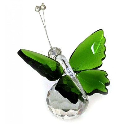 Бабочка на шаре хрусталь зеленая (4,5х5х4 см)