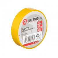 Лента изоляционная 0.15мм*17мм*15м желтая INTERTOOL IT-0042