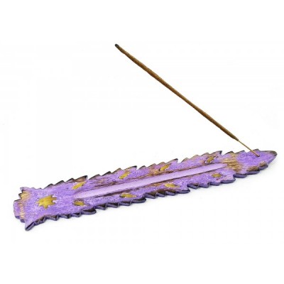Подставка под благовония 'Лист' фиолетовая  (26х4х0,5 см)