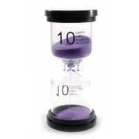 Часы песочные (10 минут) 'Фиолетовый песок' (10х4,5х4,5 см)