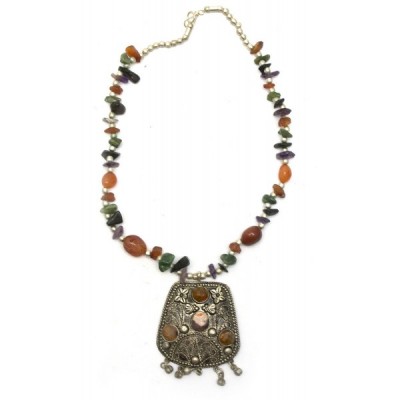 Ожерелье с каменьями агата и кулоном 'Трапеция'