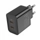 Home Charger 45W GaN 2 PD Hoco N35 Streamer — black Home Charger 45W GaN 2 PD Hoco N35 Streamer — black