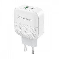 Home Charger 20W PD QC3.0 Borofone BA46A — White Home Charger 20W PD QC3.0 Borofone BA46A — White
