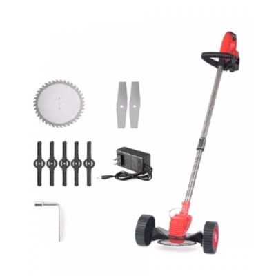 Газонокосилка аккумуляторная на колесах с диском и ножницами GM-002