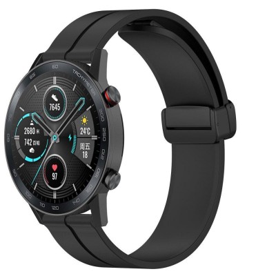 Ремінець Silicone Magic Lock Універсальний 22 mm — Black