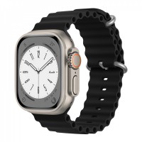 Ремінець Ocean Band Design Apple Watch 42 mm 44 mm 45 mm 49 mm — Orange & Midnight Blue