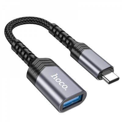 Adapter OTG USB C To USB — Hoco UA24 — Metal Gray