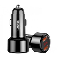 Car Charger 45W 2U — Baseus (CCMLC20A) Magic Series Dual QC digital display for intelligent quick charging — CCMLC20A-01 Black