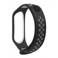 Ремінець Sport Nike Xiaomi Mi Band 3 ; 4 — Black & Gray