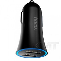 Hoco UC204 Car Charger (2 USB)(2.4A) — Black — Black