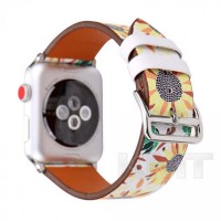 Ремінець Leather Series Flower Pattern — Apple Watch 38 mm | 40 mm | 41 mm — Fresh Leaves