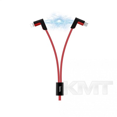 Кабель 2 in 1 ( L , M ) 2.4A (1.2m) — Hoco X12 L shape , Magnetic Adsorption Кабель 2 in 1 ( L , M ) 2.4A (1.2m) — Hoco X12 L shape , Magnetic Adsorption