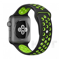 Ремешок Apple Watch Sport Nike 42/44/45 mm — Black & Green