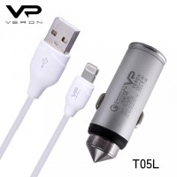 АЗУ Veron T05L QC3.0 Car Charger Set (Lightning) -3A