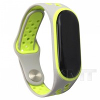 Ремінець Silicone Sport Nike — Xiaomi Mi Band 5 | 6 — Gray & Yellow