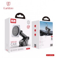 Автотримач магнітний на присосці з бездротовою зарядкою 15W Earldom ET-WC61