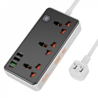 Мережевий фільтр 2500W 3U | 3P | 1C 30W | 1.5m — Hoco AC8A — Black Мережевий фільтр 2500W 3U | 3P | 1C 30W | 1.5m — Hoco AC8A — Black