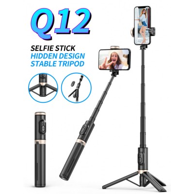 Monopod Tripod Q12 | 0.723 mm Hidden Design Reinforced Bluetooth Tripod Selfie Stick(Aluminium Alloy) Monopod Tripod Q12 | 0.723 mm Hidden Design Reinforced Bluetooth Tripod Selfie Stick(Aluminium Alloy)