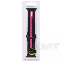 Ремінець Sport Nike New Design — Apple Watch 42 mm | 44 mm | 45 mm | 49 mm — Neon pink & Black