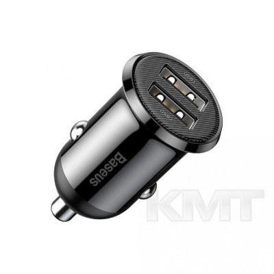 Car Charger | 4.8A | 2U — Baseus (CCALLP-01) Grain Pro — CCALLP-01 Black