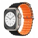 Ремінець Ocean Band Design Apple Watch 42 mm 44 mm 45 mm 49 mm — Orange & Midnight Blue