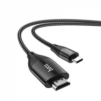 USB C to HDMI Cable (2m) — Hoco UA16 HD on screen — Metal gray