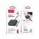 USB Ethernet Adapter Easy link 4-in-1 Gigabit USB C to USB3.0*3+RJ45(L=0.2M) — Hoco HB35  — Black