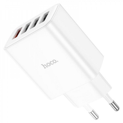 Home Charger | 28.5W | 4U | QC3.0 — Hoco C102A — White