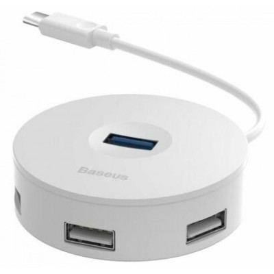 HUB USB C — Baseus(CAHUB-G) Airjoy round box (Type-C to USB3.0*1+USB2.0*310cm — CAHUB-G02 White