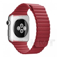Ремінець Leather Loop — Apple Watch 42 mm | 44 mm | 45 mm | 49 mm — Red