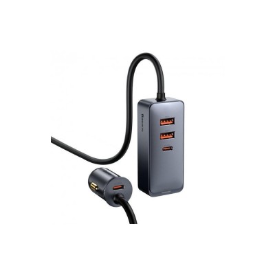 Car Charger 120W 2U+2C — Baseus (CCBT-A0G) Share Together PPS multi-port Fast charging car charger with extension cord Gray — CCBT-AOG Gray