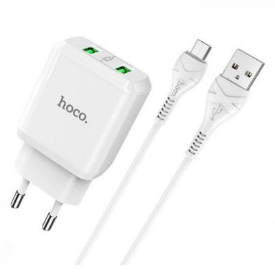 Home Charger | 18W | QC3.0 | Micro Cable (1m) — Hoco N6 — White