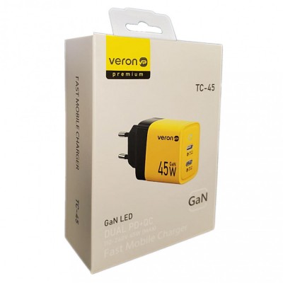Home Charger | 45W | GaN | 2 PD — Veron TC-45