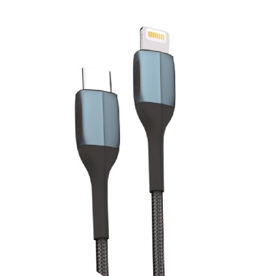 Кабель USB C to Lightning 20W PD (1m) Veron CL09 Nylon — Black