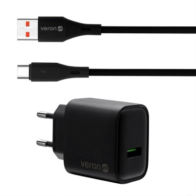 Home Charger | 18W | 1U | USB C Cable (1m) — Veron VR-C15Q