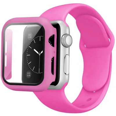 Ремінець Silicon & Glass — Apple Watch 41 mm — Rose Red