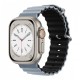 Ремінець Ocean Band Design Apple Watch 42 mm 44 mm 45 mm 49 mm — Orange & Midnight Blue