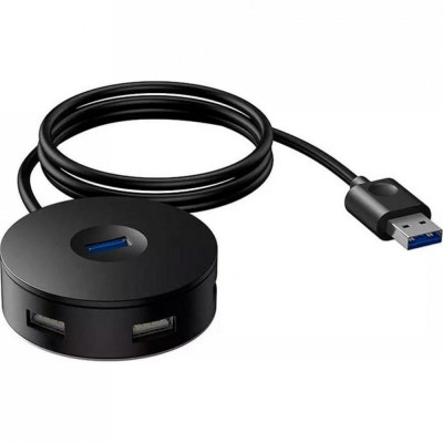 HUB Adapter — Baseus(CAHUB-U01) Airjoy round box (USB3.0 to USB3.0*1+USB2.0*31m — CAHUB-U01 Black