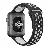 Ремінець Sport Nike — Apple Watch 42 mm | 44 mm | 45 mm | 49 mm — Black & White