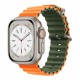 Ремінець Ocean Band Design Apple Watch 42 mm 44 mm 45 mm 49 mm — Orange & Midnight Blue