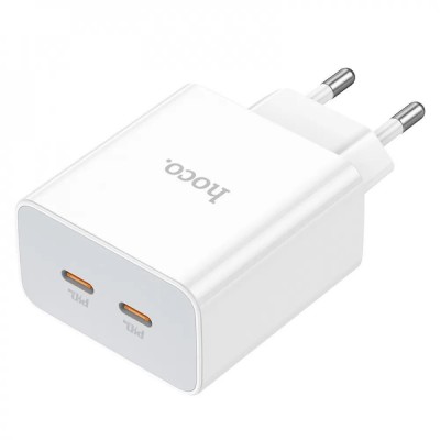 Home Charger | 35W | 2 PD | QC3.0 — Hoco C108A — White