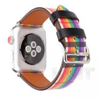 Ремінець Leather Skew Lattice Series — Apple Watch 38 mm | 40 mm | 41 mm — Colorful