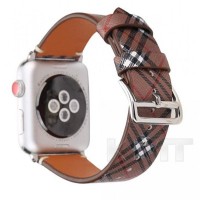 Ремешок Apple Watch Leather Skew Lattice Series 38/40/41mm  — Dark Brown