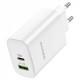 Home Charger 65W PD QC3.0 C to C Cable (1m) Borofone BN10 — White Home Charger 65W PD QC3.0 C to C Cable (1m) Borofone BN10 — White
