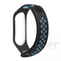 Ремінець Sport Nike — Xiaomi Mi Band 3 ; 4 — Black & Blue