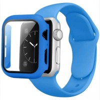 Ремешок Veron Apple Watch Silicon+Glass 41mm — Sky lake blue